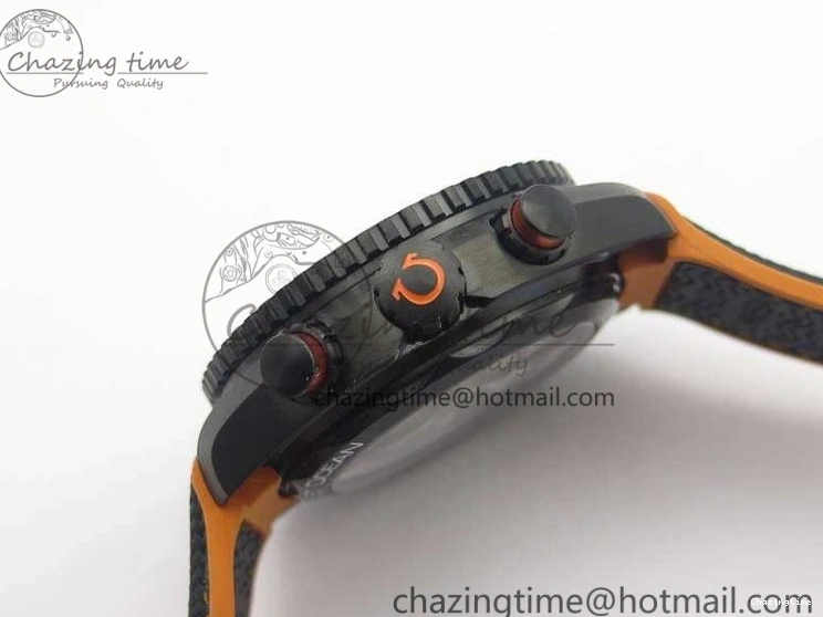 0120 Planet Ocean Master Chronometer Chrono DLC OM 1:1 Best Edition Black Dial On Nylon Strap A Chic 8103